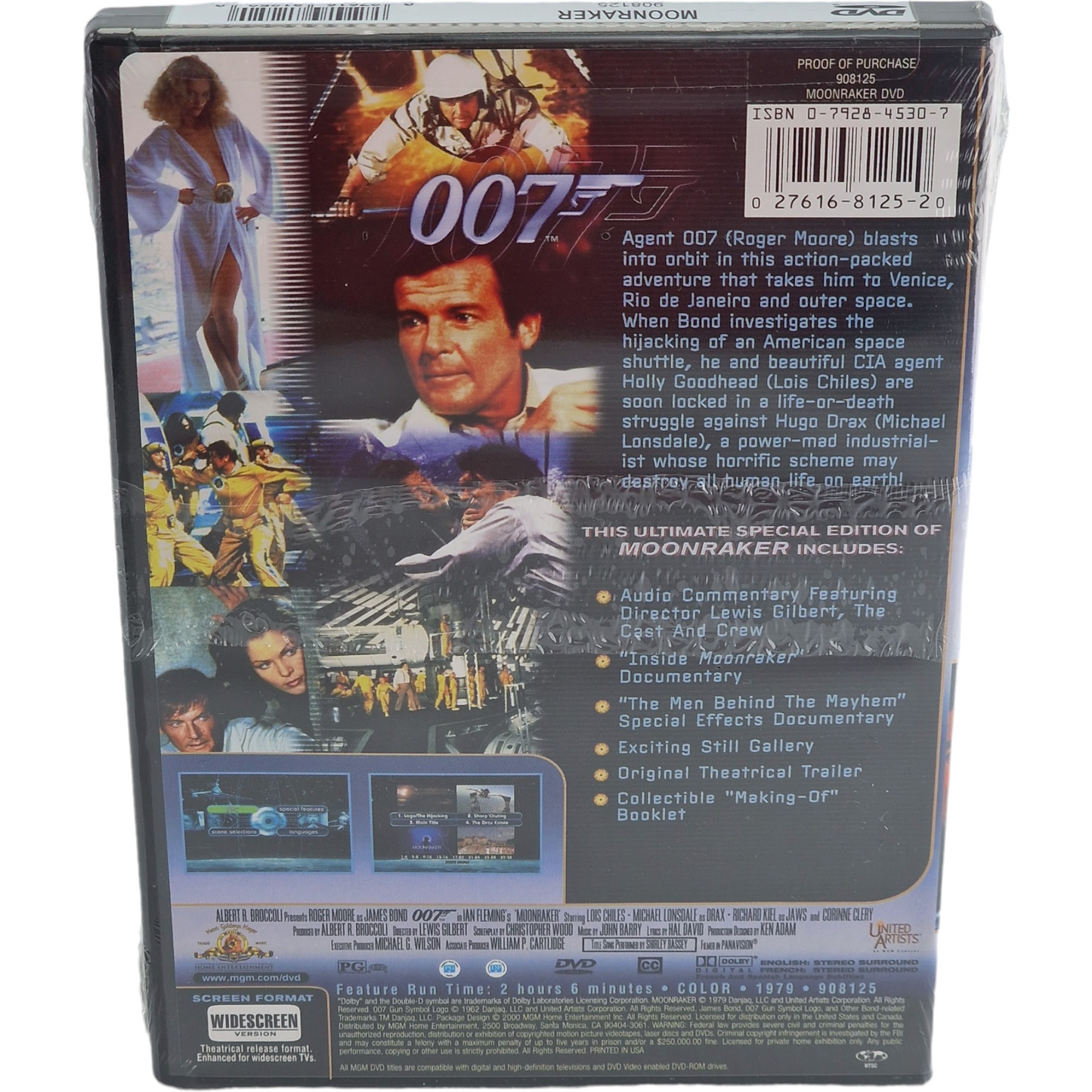 The Moonraker DVD 1979 James Bond Roger Moore 2000 Zone 1