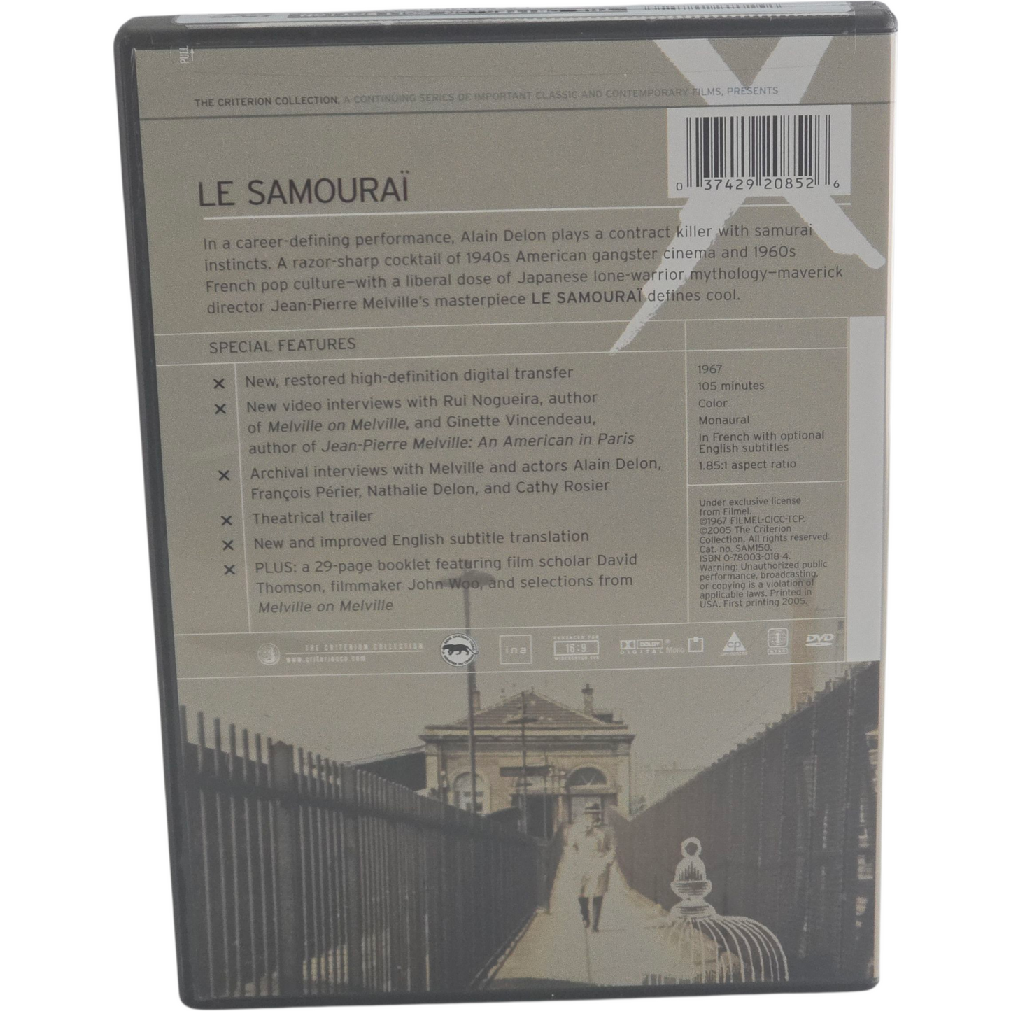 Le Samouraï DVD Criterion Collection Produit  Alain Delon Jean-Pierre Melville Zone 1