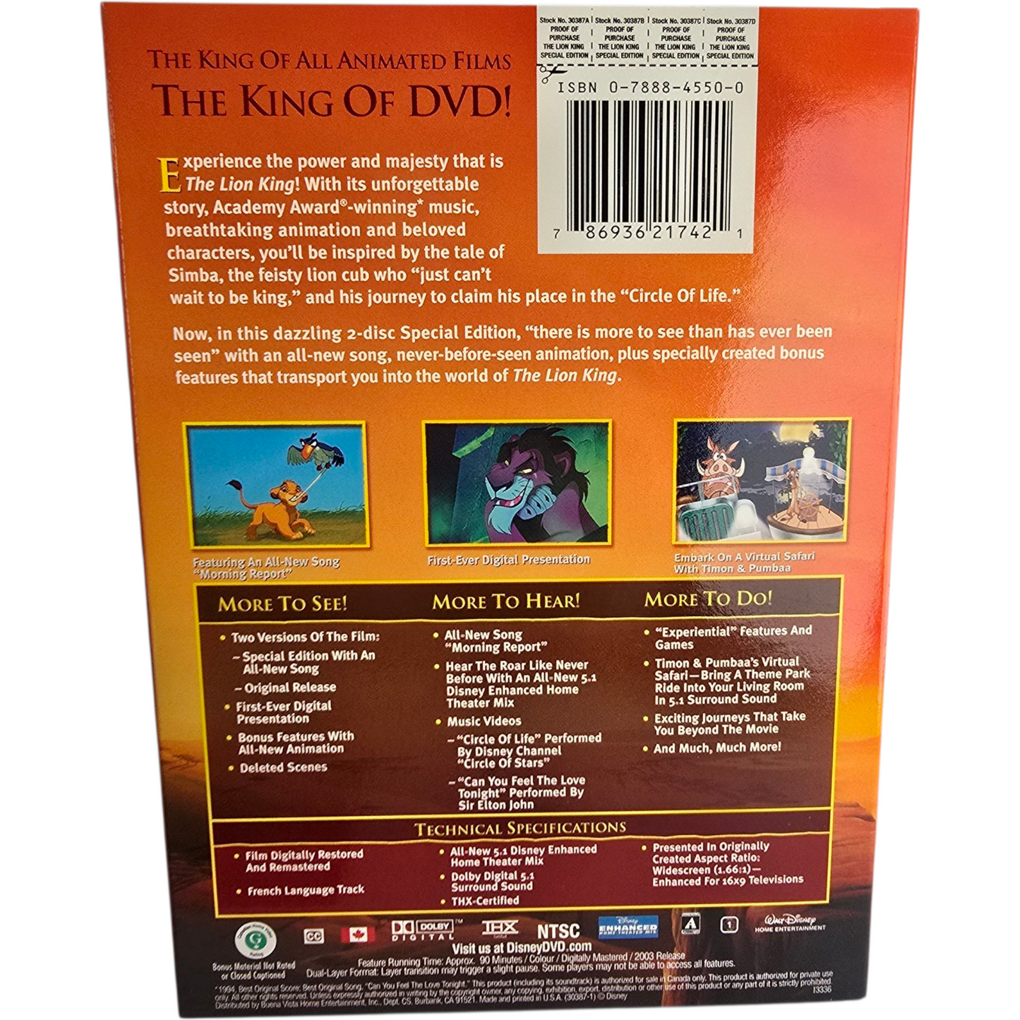 The Lion King DVD (1994) Platinum Edition Collector's Gift Set Zone 1 – Import USA
