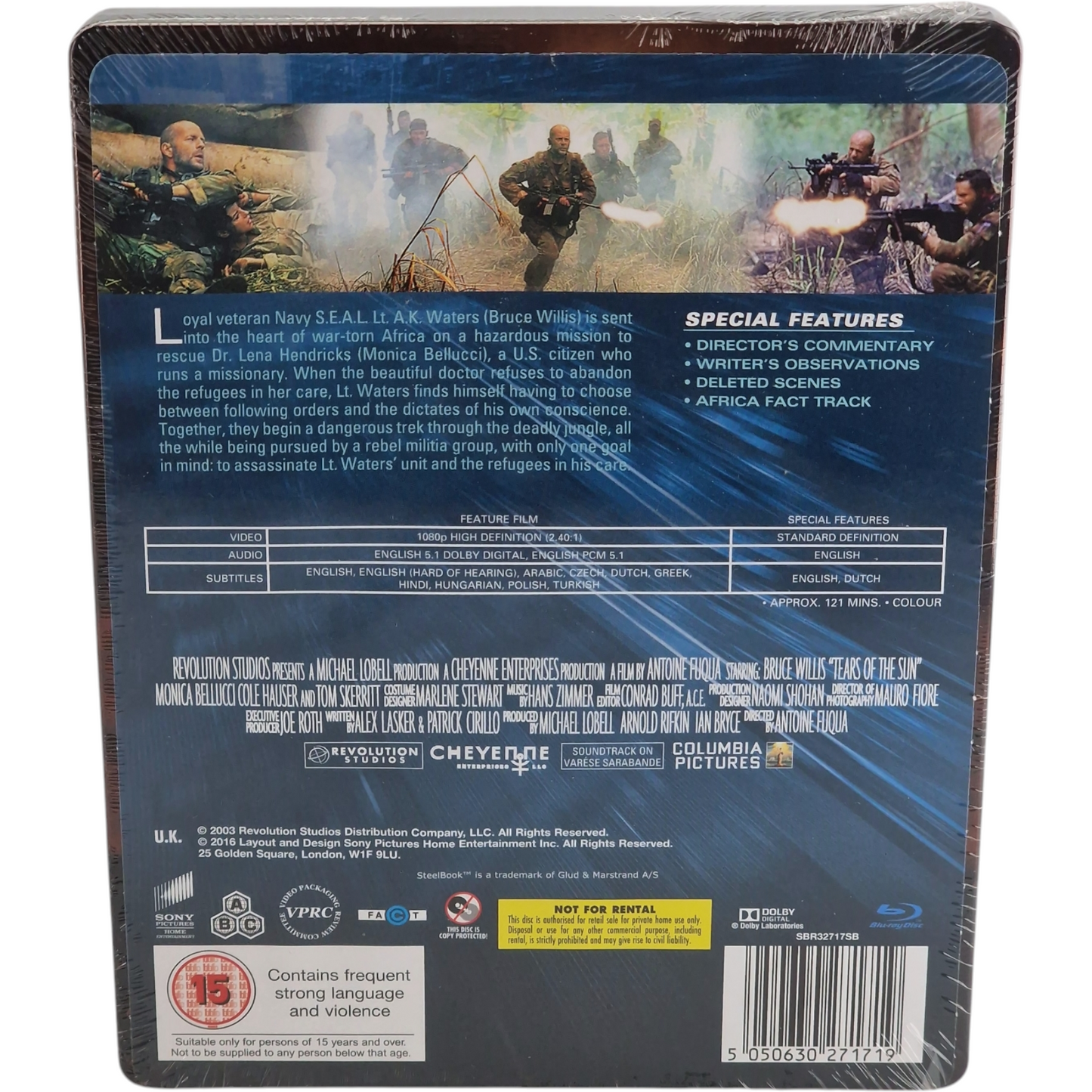 Tears of the Sun Blu-ray SteelBook Bruce Willis Zavvi Limité à 2000 Ex Zone B