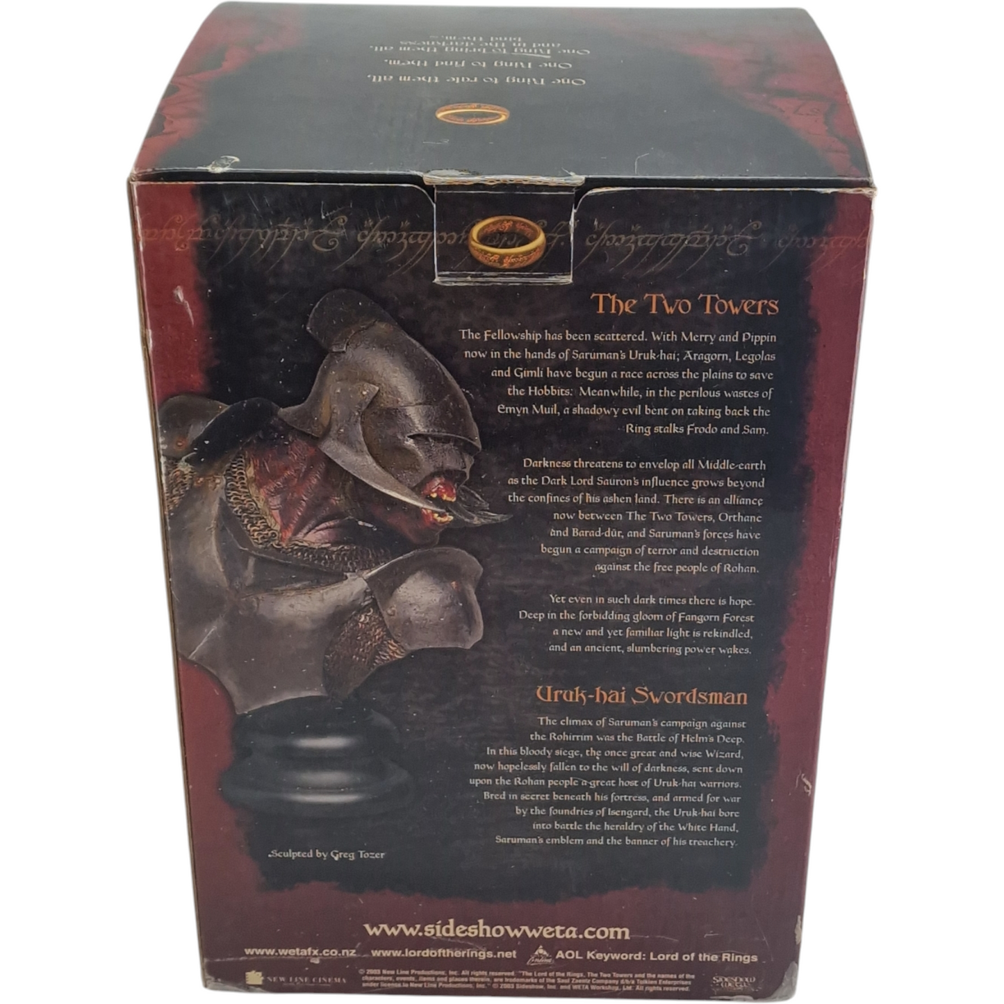 Seigneur des Anneaux Buste Polystone Uruk-Hai Swordsman Sideshow Weta  2000 Ex