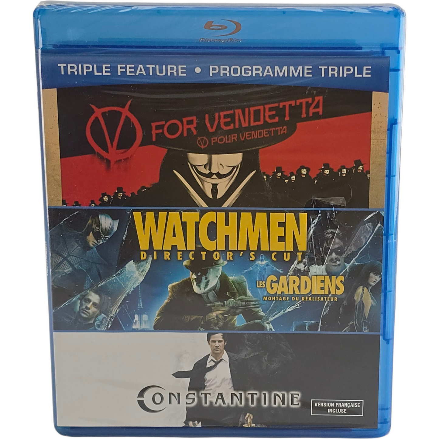 V for Vendetta + Watchmen + Constantine Blu-ra Warner Triple Feature Zone A