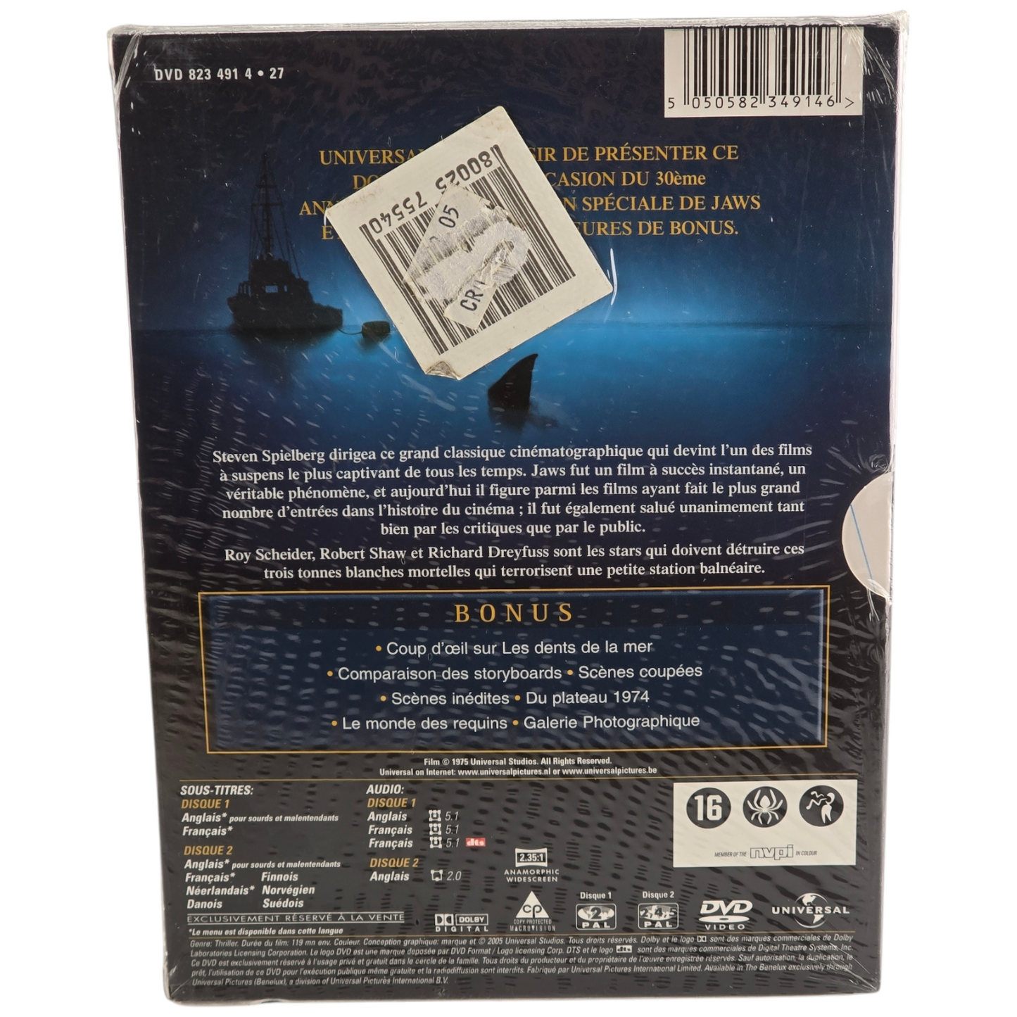 Les Dents de la mer - Edtion Spéciale 2 X DVD + Bonus Zone 2 Steven Spielberg
