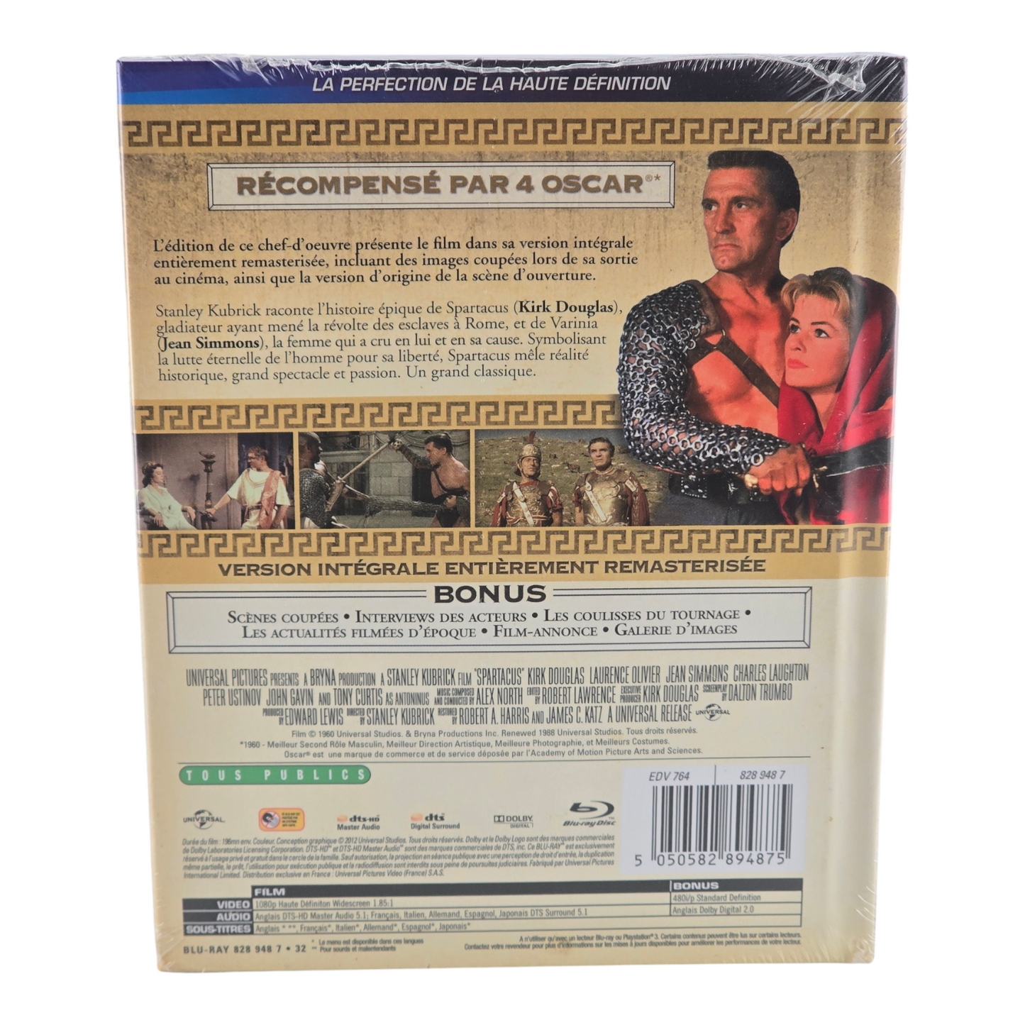Spartacus Blu-ray Digibook Édition limitée 100ème anniversaire Universal Zone B