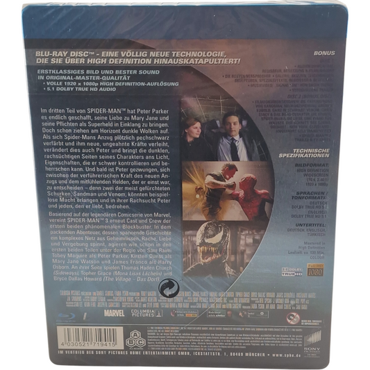 Spider-Man 3 SteelBook 2 Blu-ray Import Allemagne VO TrueHD A/B/C Tobey Maguire
