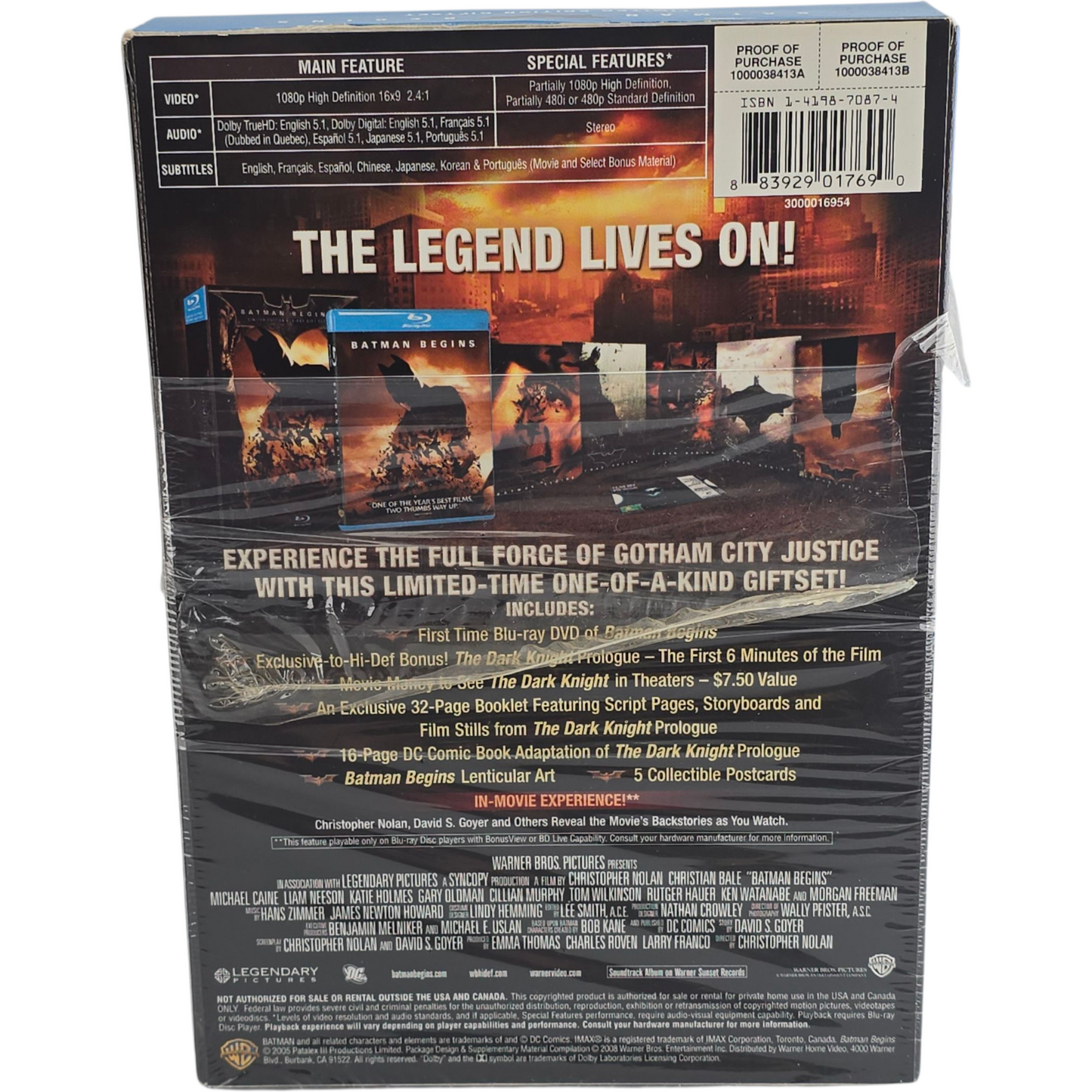 Batman Begins Limited Edition Gift Set Blu-ray avec Lenticular + Comic Book Zone 1