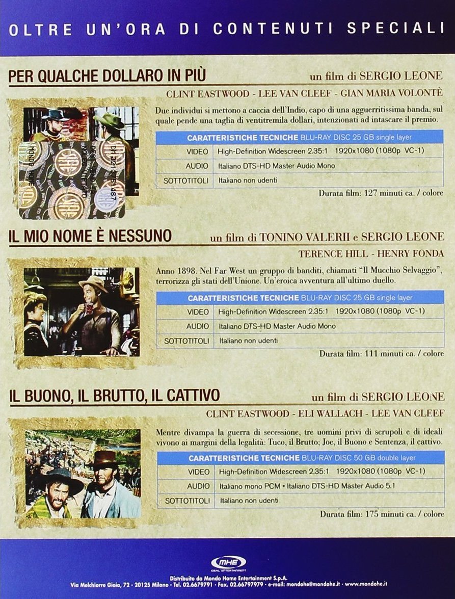 Sergio Leone Collection  Coffret Blu-ray 3 films  VO Region B  2010