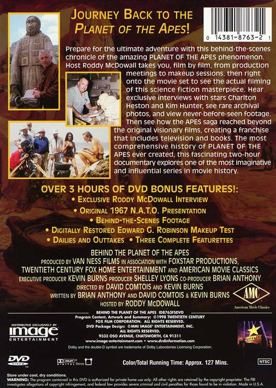 Derrière la Planète des singes 1998  DVD Documentaire US Import  Région 1   VO