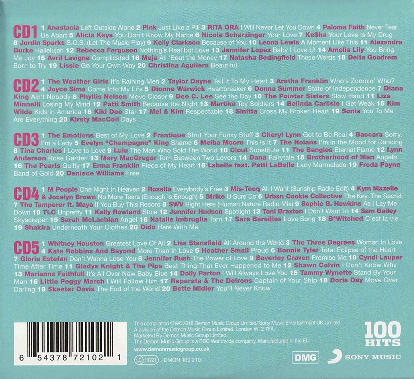 100 Hits The Girls 5 x CD Classic Albums