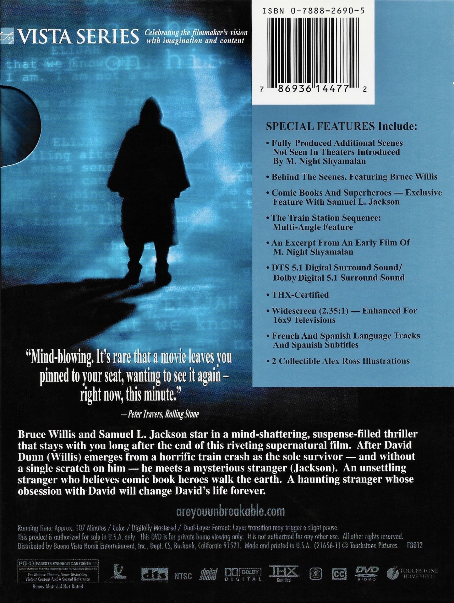 Incassable DVD DigiPack Vista Collector Bruce Willis, Samuel L. Jackson Région 1 VF