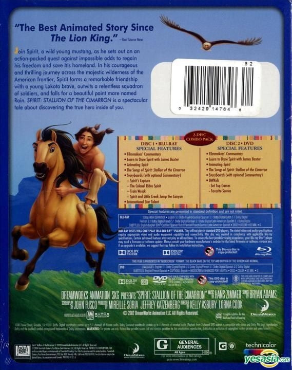 Spirit : Étalon du Cimarron DVD DreamWorks  Région 1 VF 2002