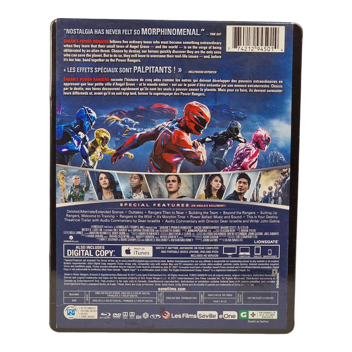Power Rangers SteelBook Blu-ray + DVD + Digital HD Dacre Montgomery Region A