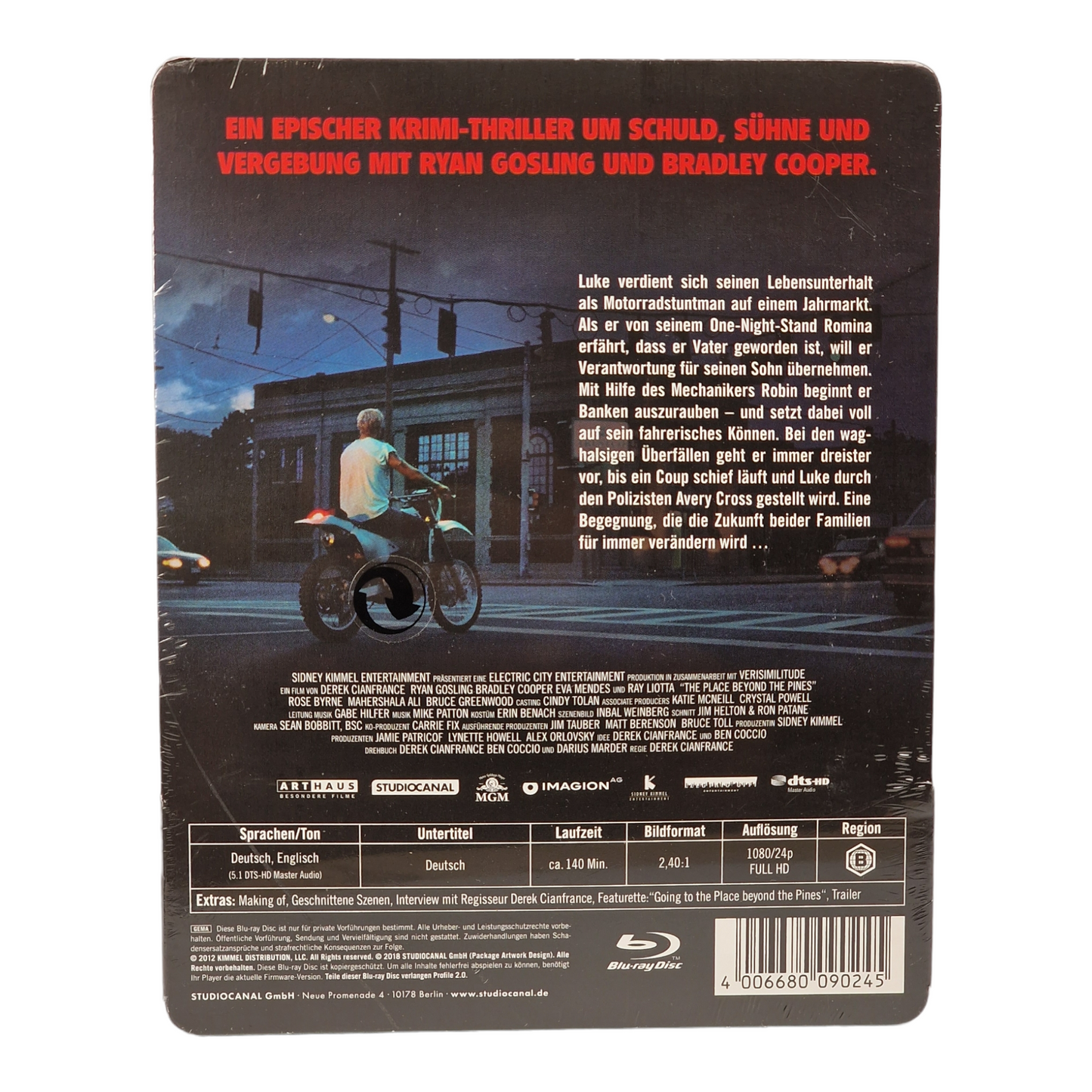 The Place Beyond the Pinesn Blu-ray Steelbook Ryan Gosling,Bradley Cooper 2018 B