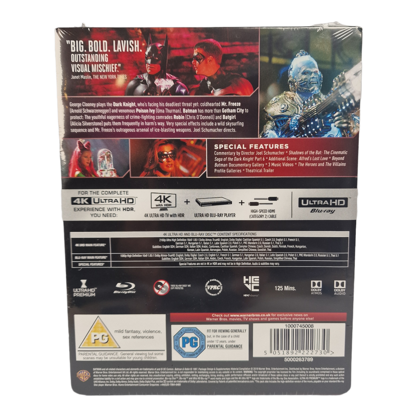 Batman & Robin 4K Ultra HD +Blu-ray SteelBook Zavvi Exclusif 2019 Zone Libre