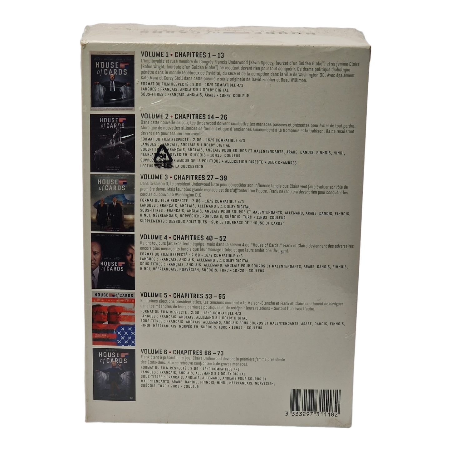 House of Cards DVD Coffret 6 Saisons L'Intégrale de la série Kevin Spacey Zone 2
