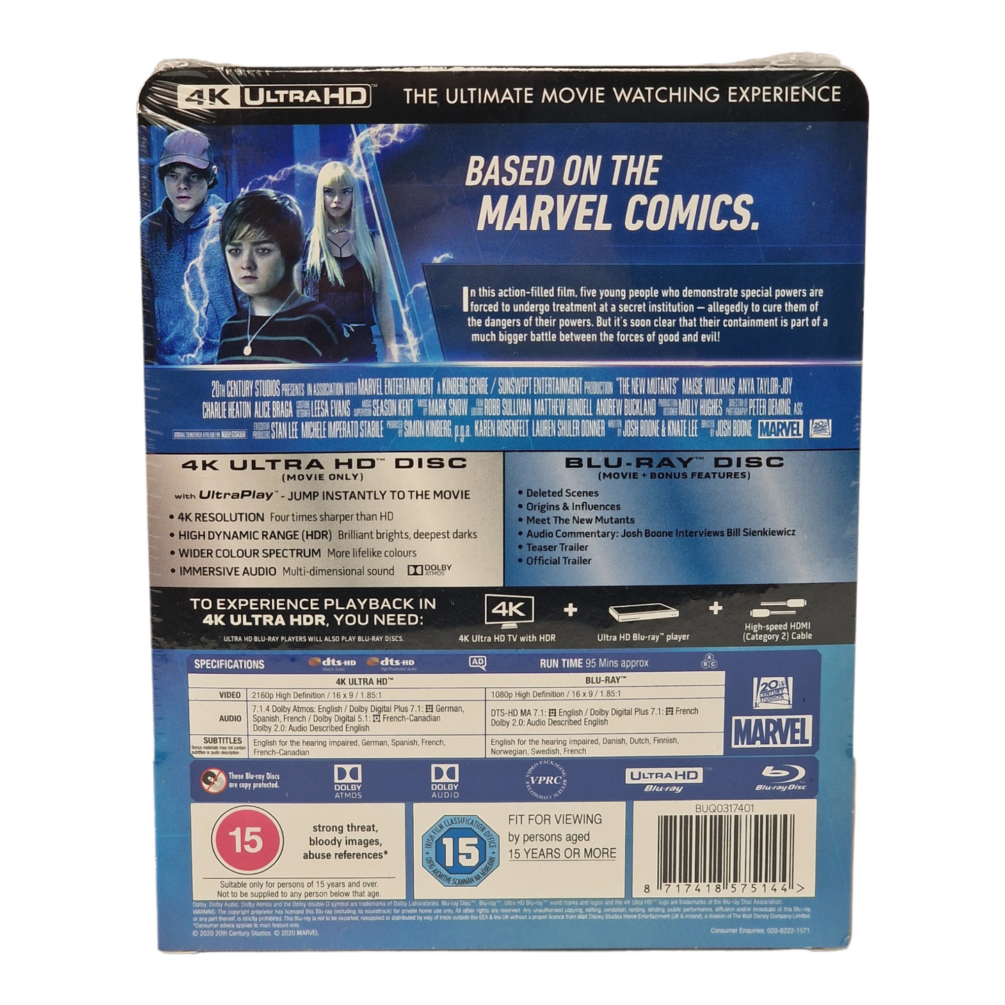 Les Mutants 4K Ultra HD + Blu-ray Steelbook Zavvi Exclusif 2021 Region Libre