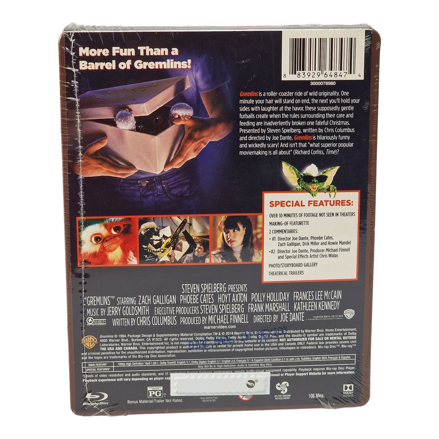 Gremlins 1984 Joe Dante Blu-ray SteelBook éxclusif Zach Galligan 1984 Zone A