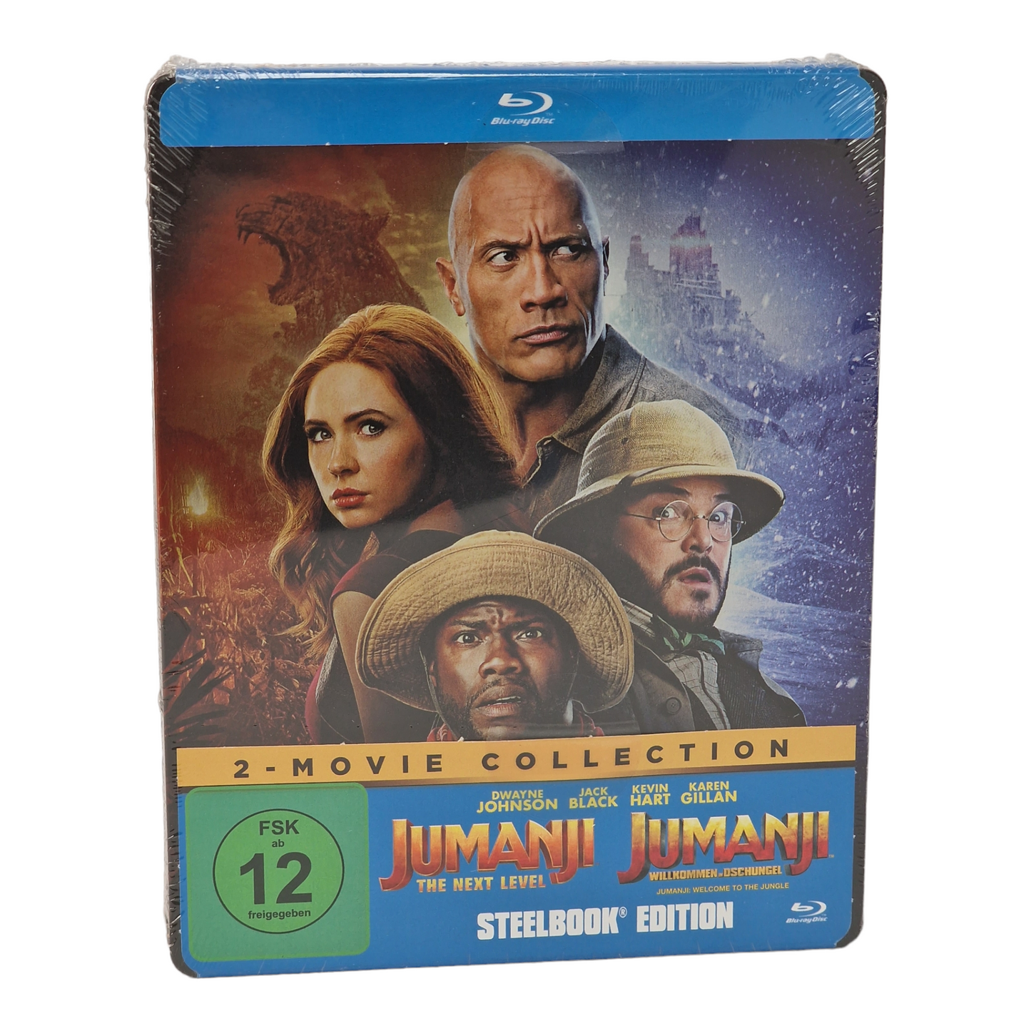 Jumanji:Welcome to the Jungle +The Next Level 2x Films Blu-ray Steelbook Zone B