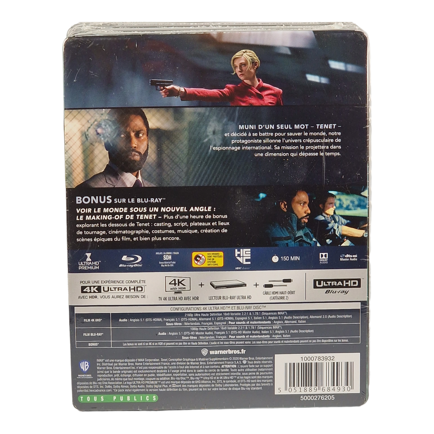 Tenet : 4K Ultra HD + Blu-ray + CD SteelBook Fnac Christopher Nolan 2020 Zone B