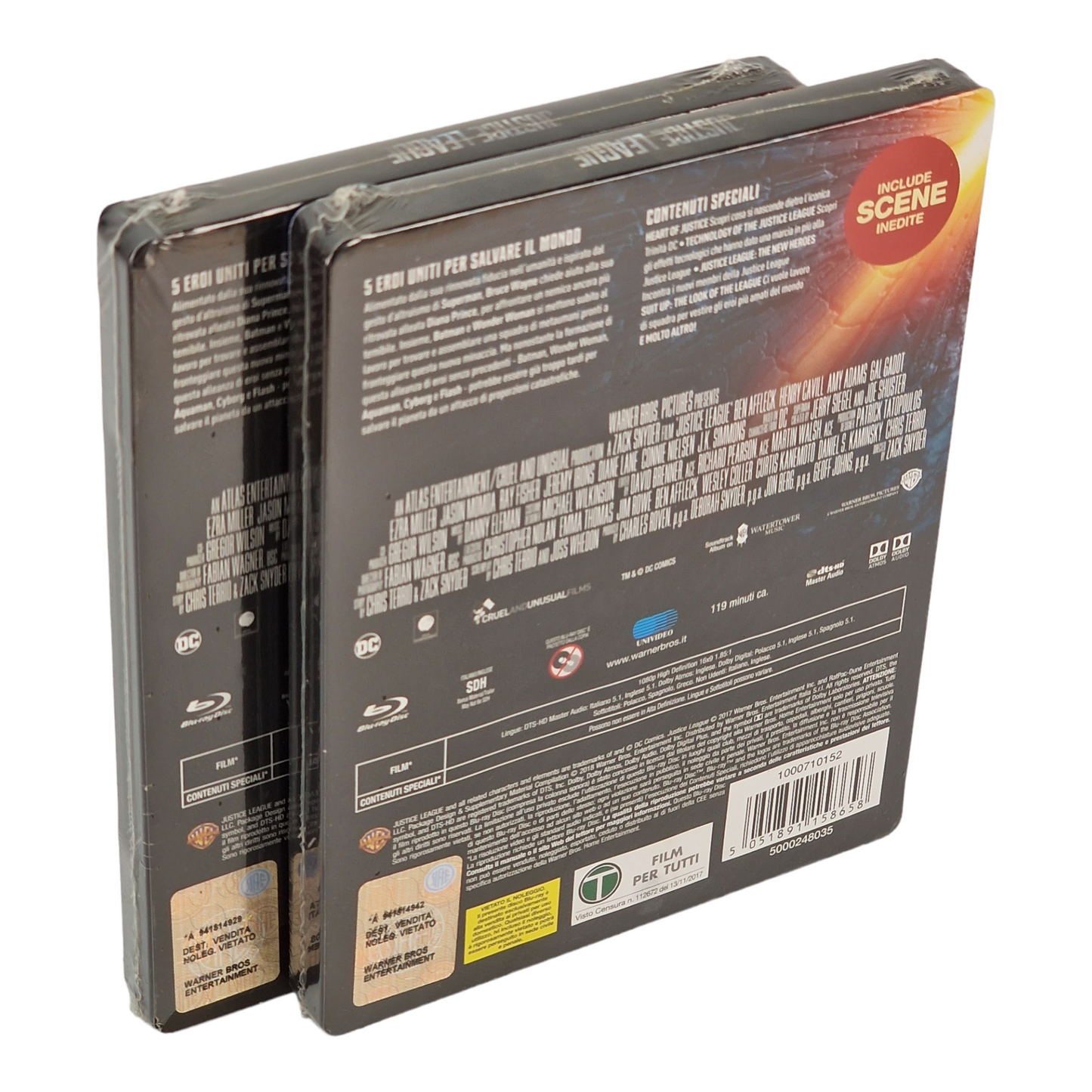 Justice League Zack Snyder Blu-ray SteelBook Débossé Ben Affleck B