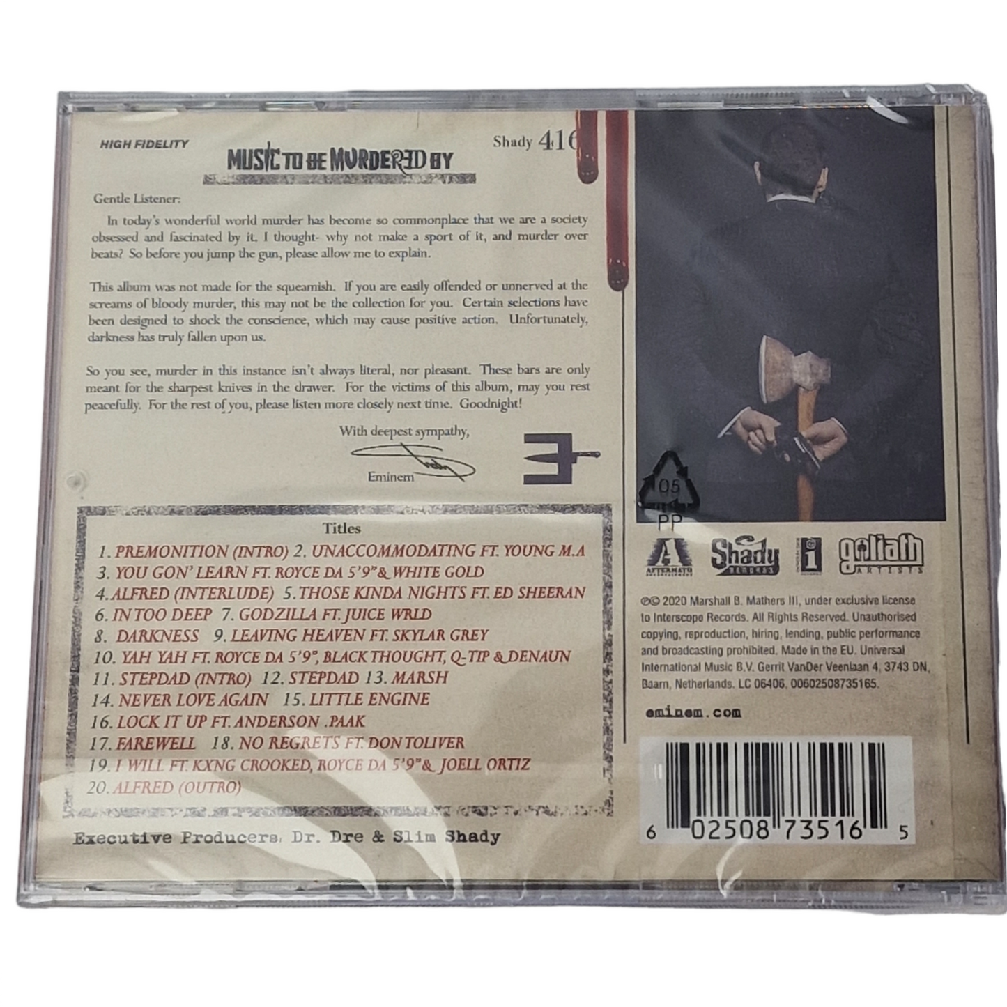 Eminem CD___Music to Be Murdered By , Album