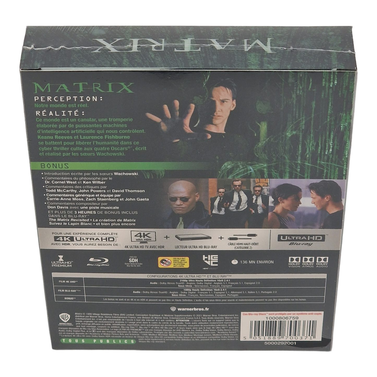Matrix 4K Ultra HD Blu-ray +Blu-ray SteelBook Keanu Reeves Titans of Cult Zone B