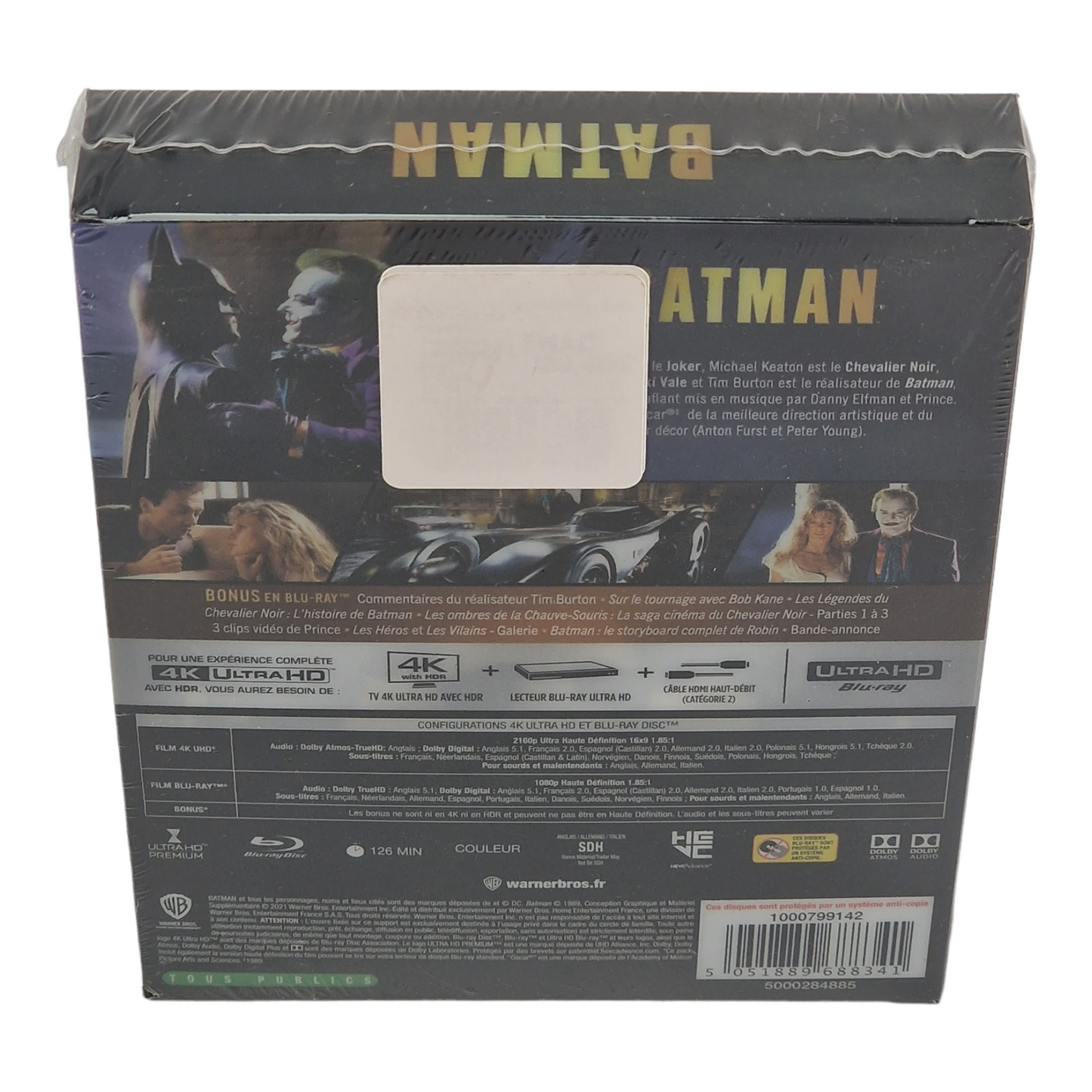 Batman 1989 4K Ultra HD Blu-ray +Blu-ray SteelBook Titans of Cult Jack Nicholson