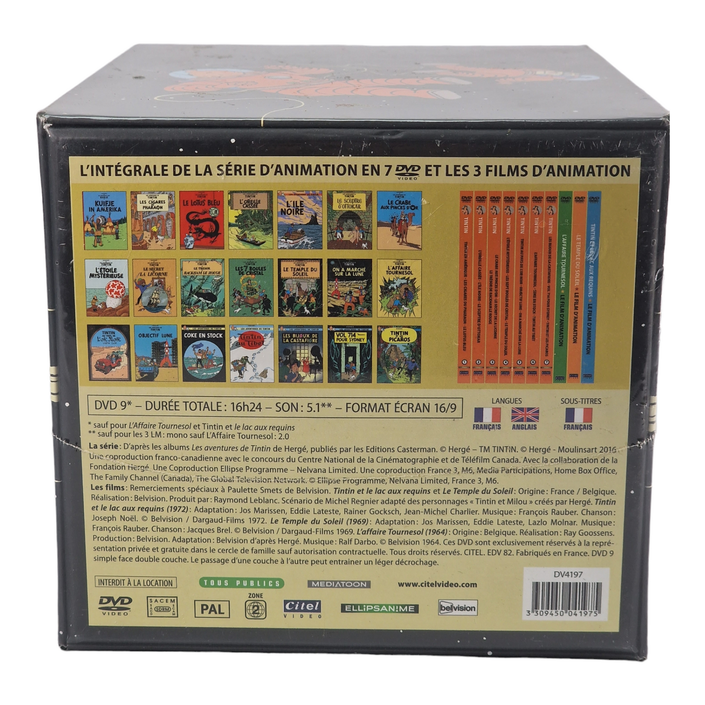 Tintin : l'intégrale l'animation Édition Limitée 9 X DVD Coffret , la série et des Longs métrages