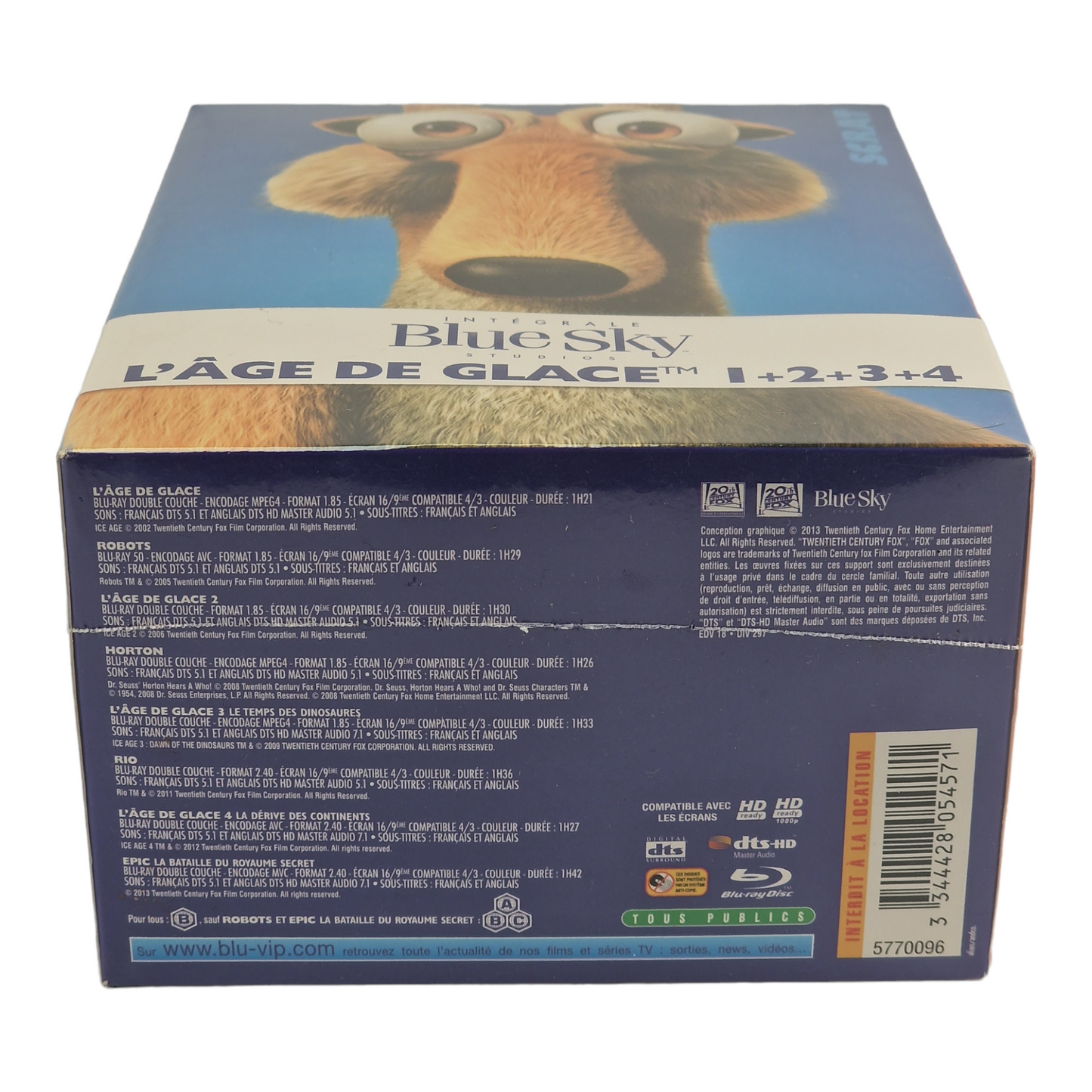Blue Sky :Blu-ray L'intégrale des 8 films Animation Blu-ray Zone libre ____FR