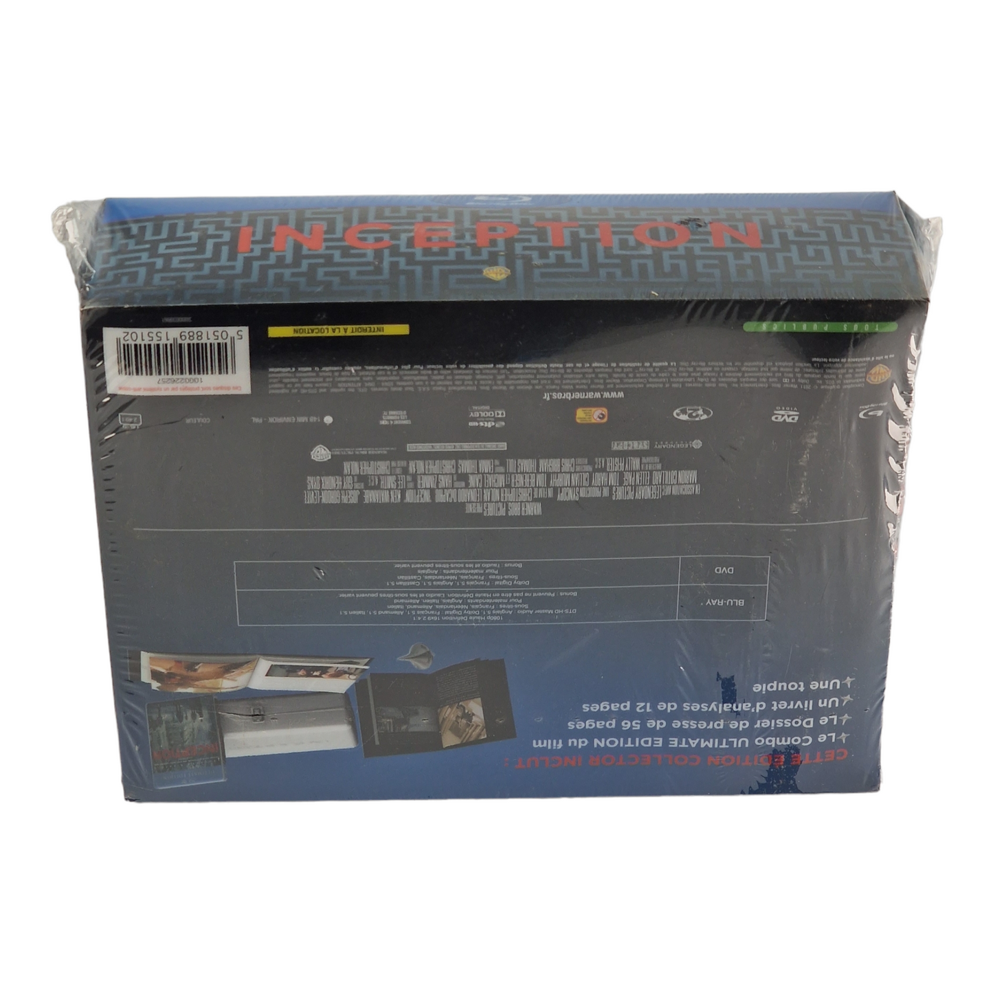 Inception Blu-ray Mallette Édition Limitée Blu-ray +DVD +Digital DiCaprio 2011