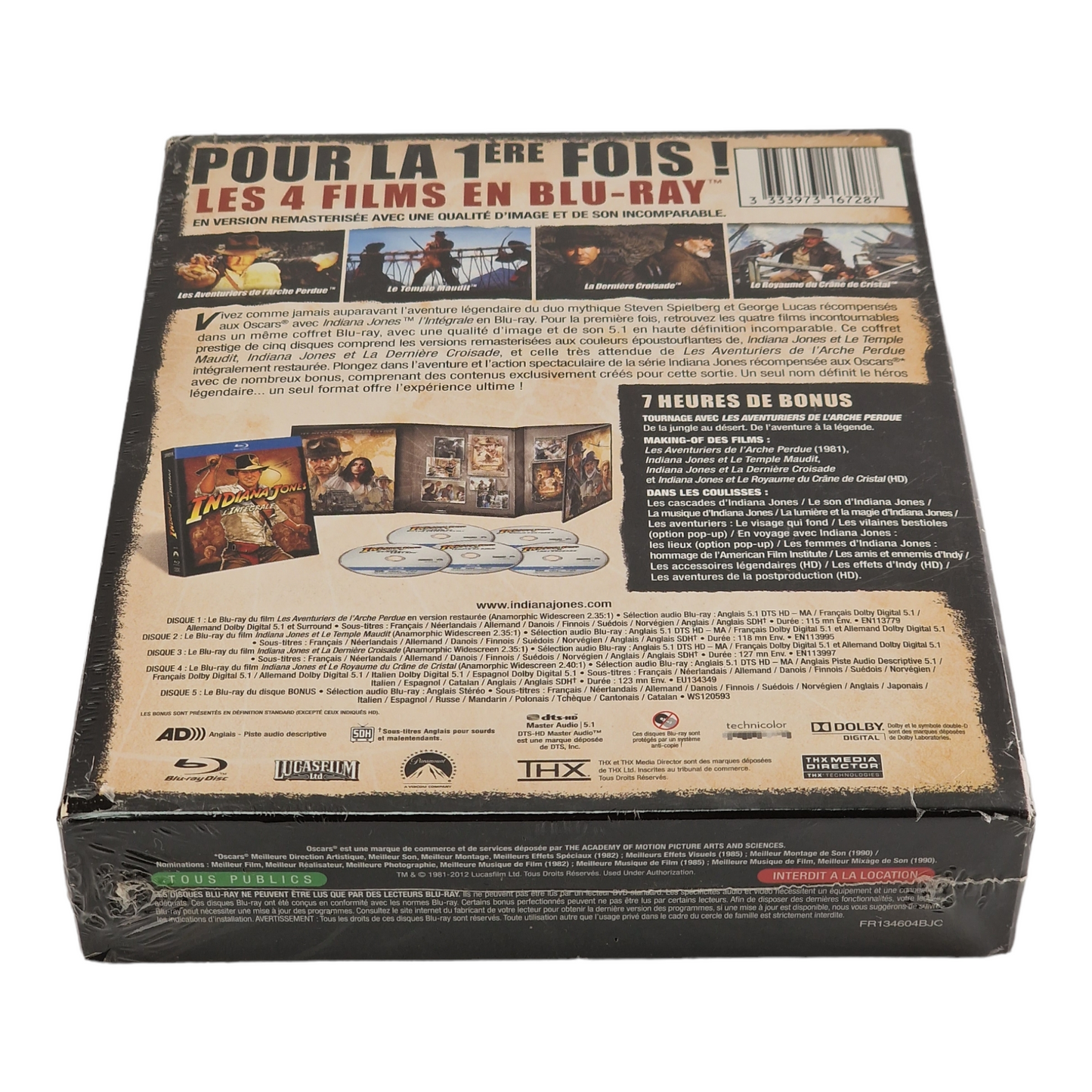 La collection complète d'Indiana Jones Blu-ray DigiPack L'Intégrale 4 Films 2012