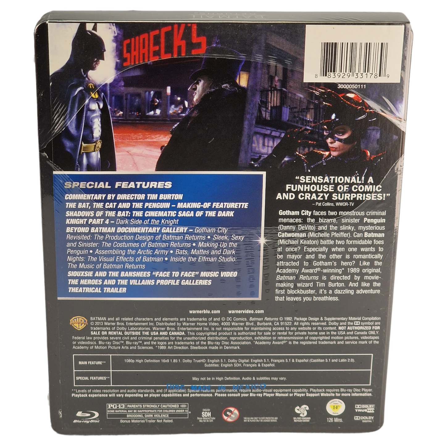Batman Returns Blu-ray SteelBook Michael Keaton,Danny DeVito 2013 Zone Libre