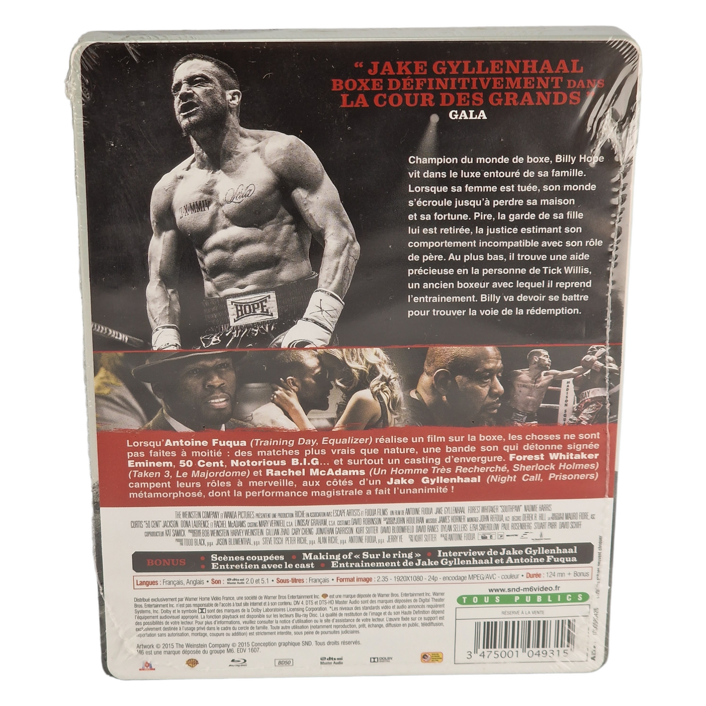 Southpaw La Rage au ventre Blu-ray SteelBook Jake Gyllenhaal 2015 region B