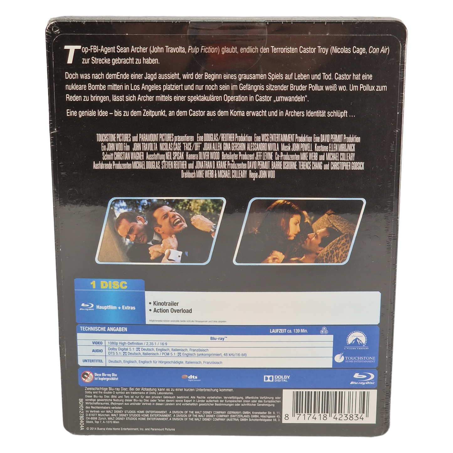 Volte-face John Woo Blu-ray SteelBook John Travolta, Nicolas Cage 2014 Zone B