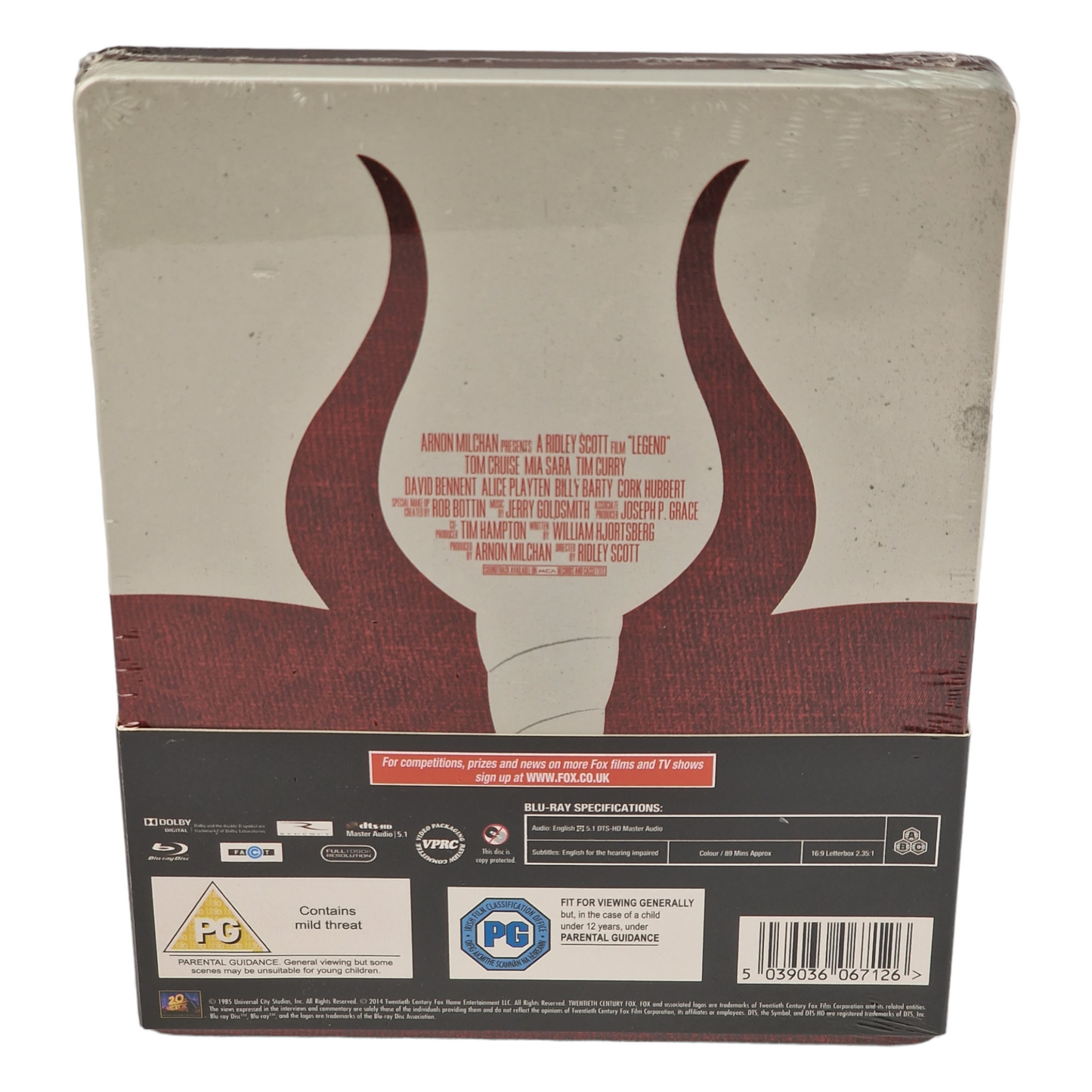 Legend Blu-ray SteelBook Zavvi Tom Cruise,Ridley Scott limitée 2014 Zone Libre