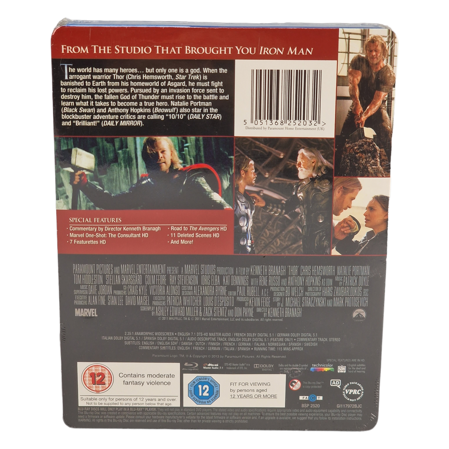 Thor Blu-ray SteelBook Débossé Zavvi Chris Hemsworth édition Limitée 2013 Libre