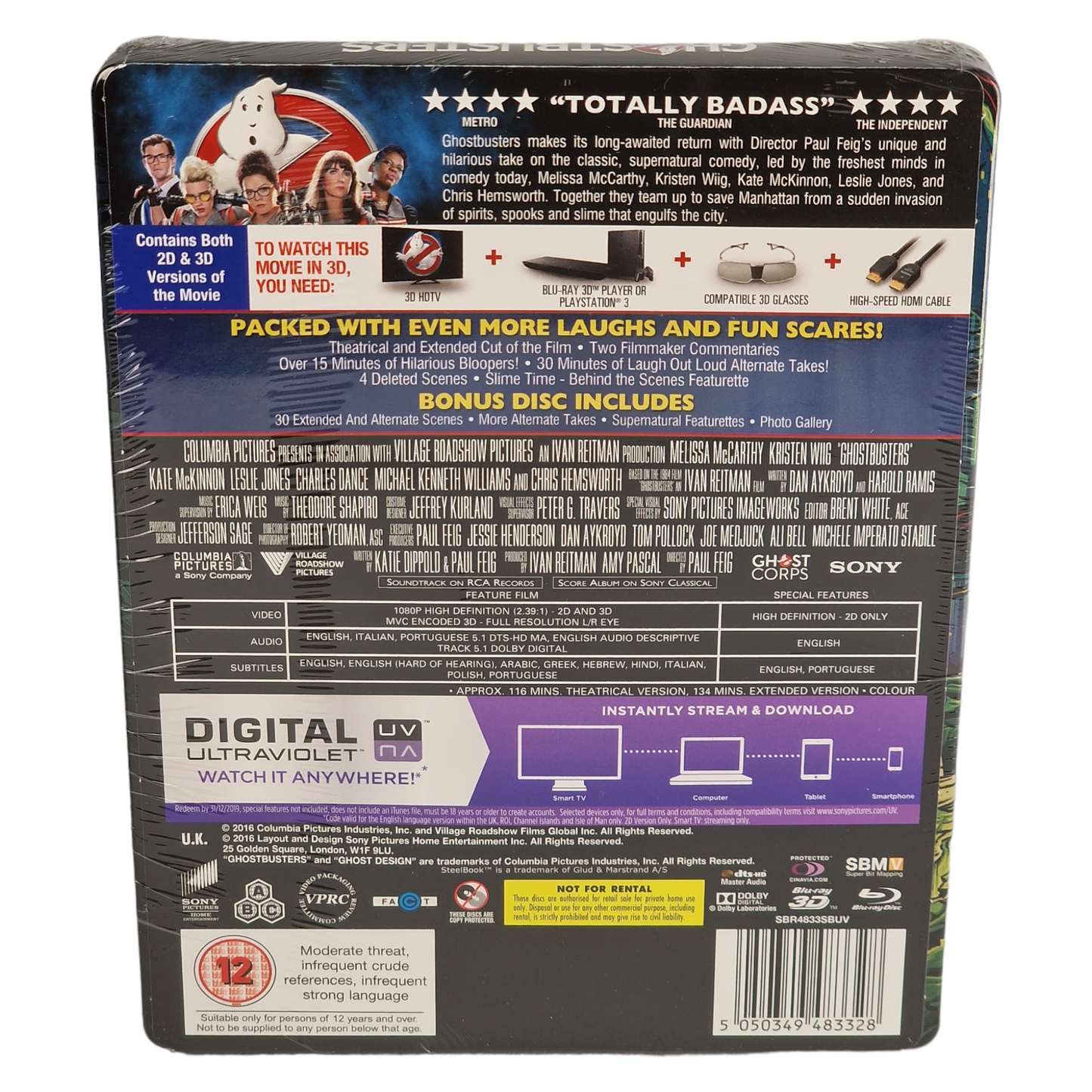 Ghostbusters : Blu-ray 3D + Blu-ray Steelbook 2016 Zavvi Limitée 2 Cuts Libre