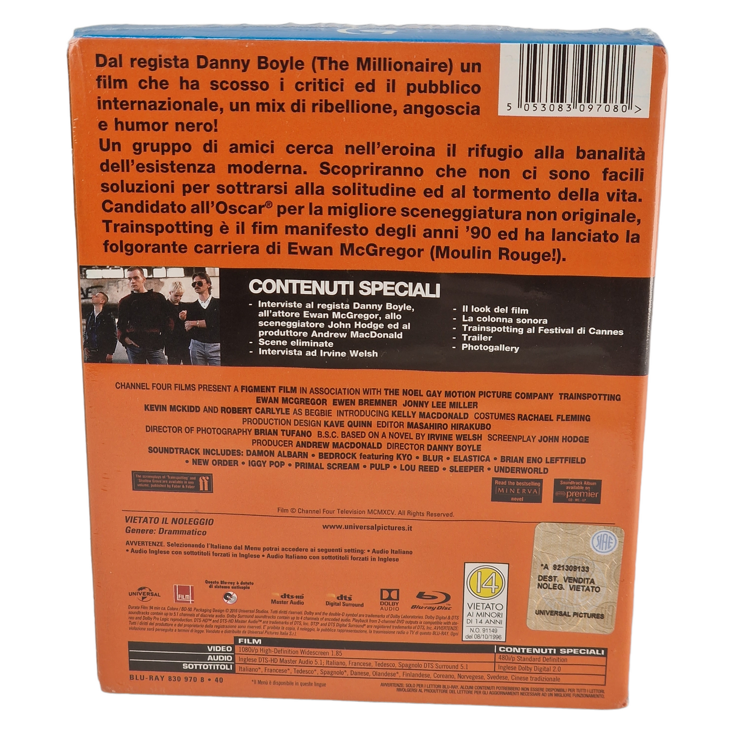 Trainspotting : 1996 Danny Boyle Blu-ray SteelBook Ewan McGregor 2016 Zone B