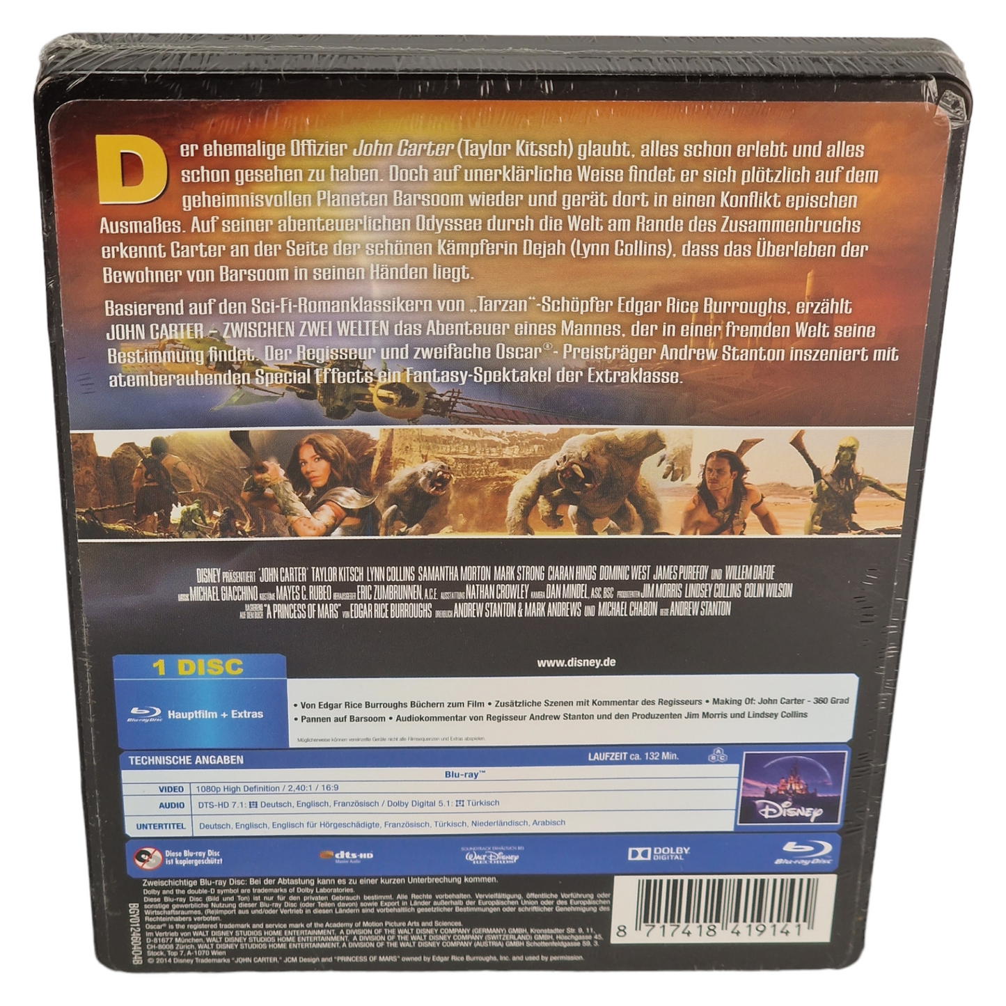 John Carter: Entre 2 Mondes Blu-ray SteelBook Stanton 2014 Disney Zone Libre