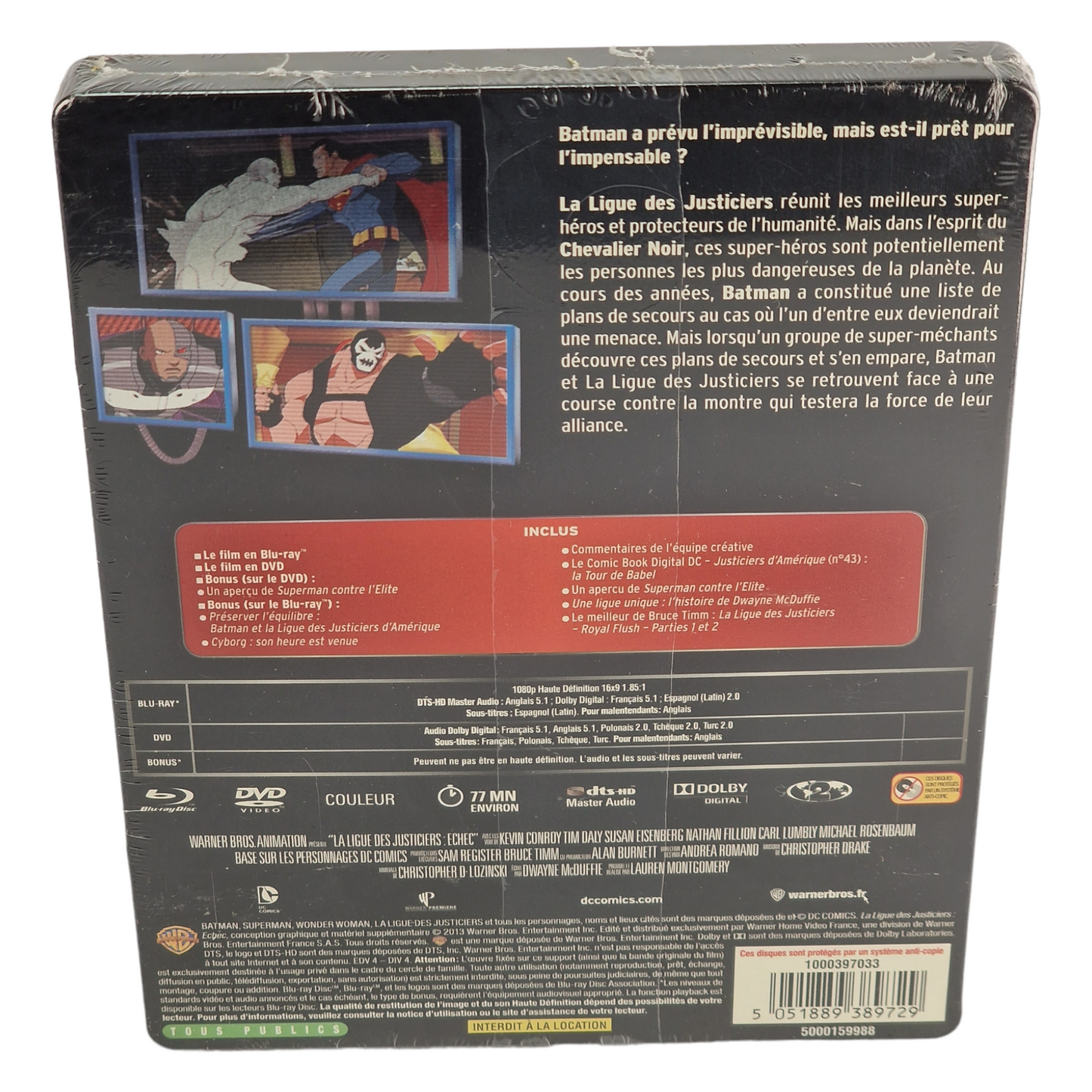 La Ligue des Justicier -Echec SteelBook Blu-ray+DVD limitée 2013 Zone Libre