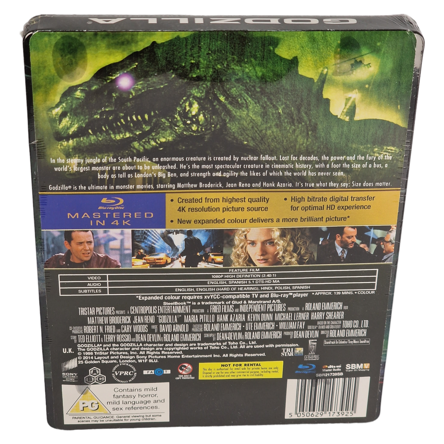 Godzilla SteelBook Blu-ray Zavvi Masterisé en 4K Limitée 4000Ex 2014 Libre