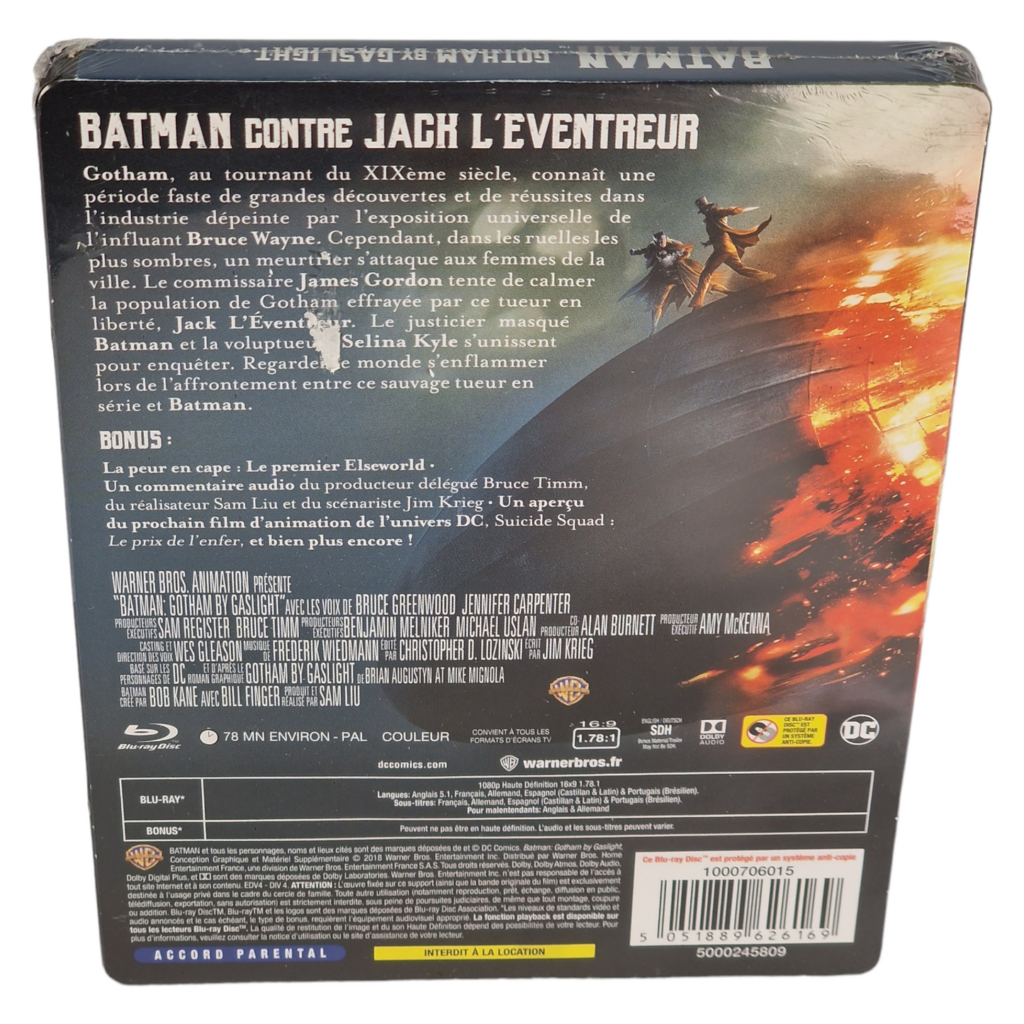Batman: Gotham by Gaslight Blu-ray Steelbook Fnac édition Limitée Zone Libre