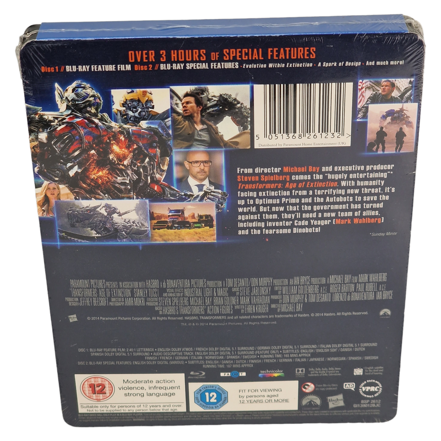 Transformers 4: Age of Extinction Blu-ray +DVD Steelbook Débossé Mark Wahlberg B