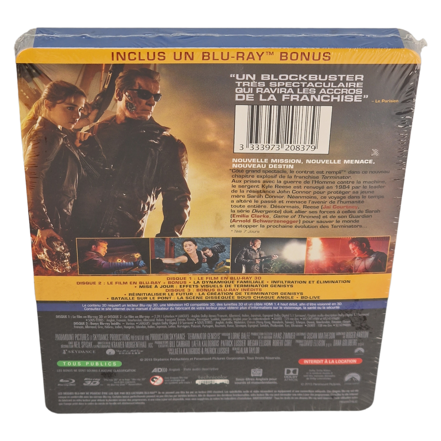 Terminator: Genisys Blu-ray 3D + Blu-ray Steelbook Edition Limitée 2015 Zone B