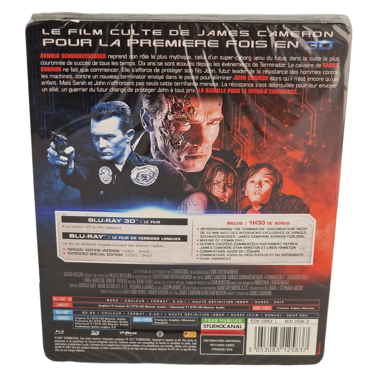 Terminator 2: Judgment Day Steelbook Blu-ray 3D + 2D Masterisé en 4K 2017 Zone B