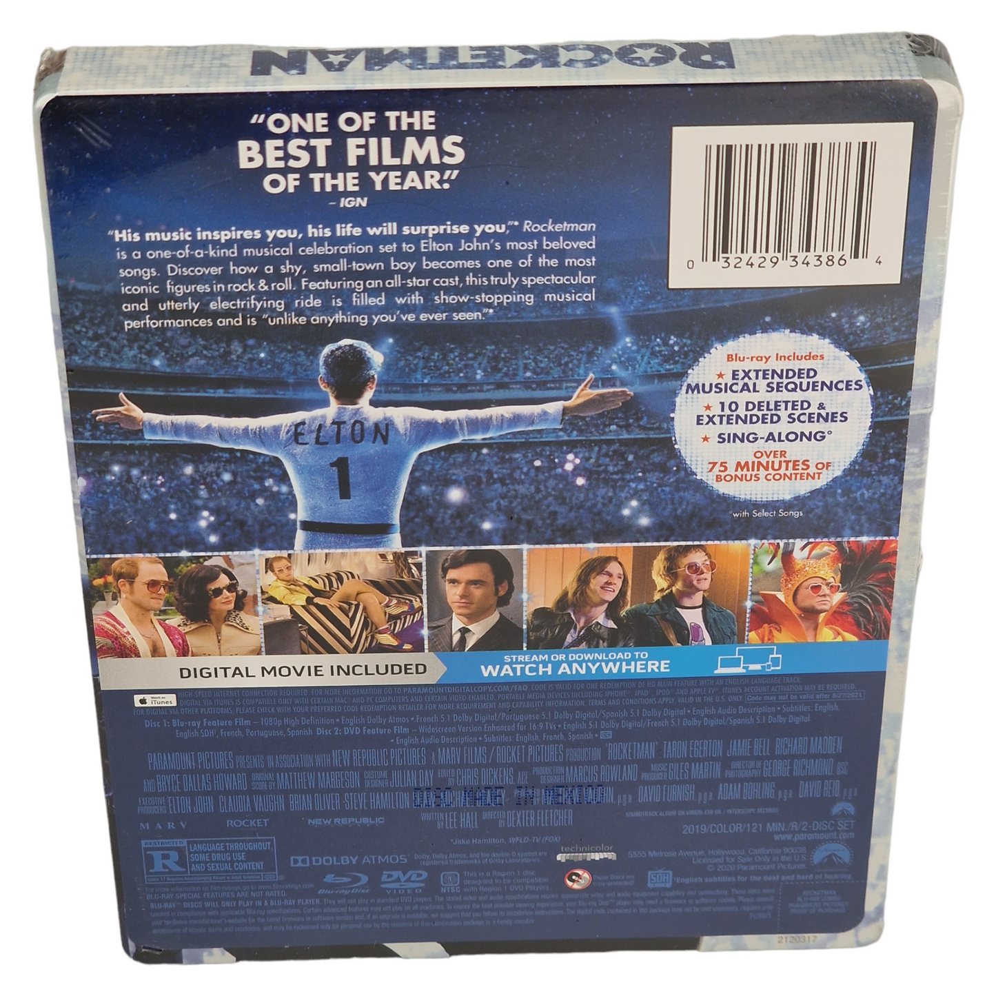 Rocketman Taron Egerton Blu-ray + DVD + Digital HD Steelbook 2019 Region A