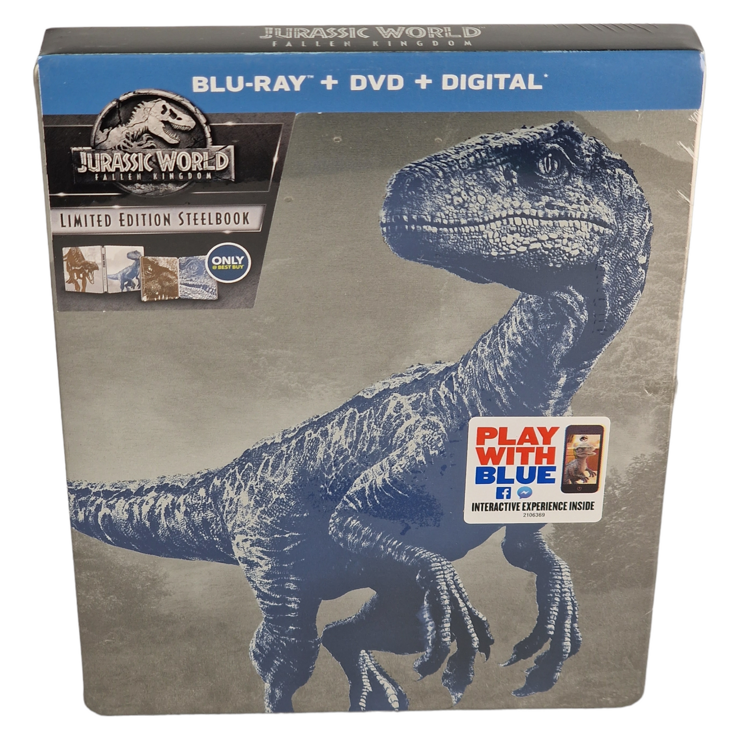 Jurassic World: Fallen Kingdom Blu-ray + DVD SteelBook Chris Pratt 2018 A