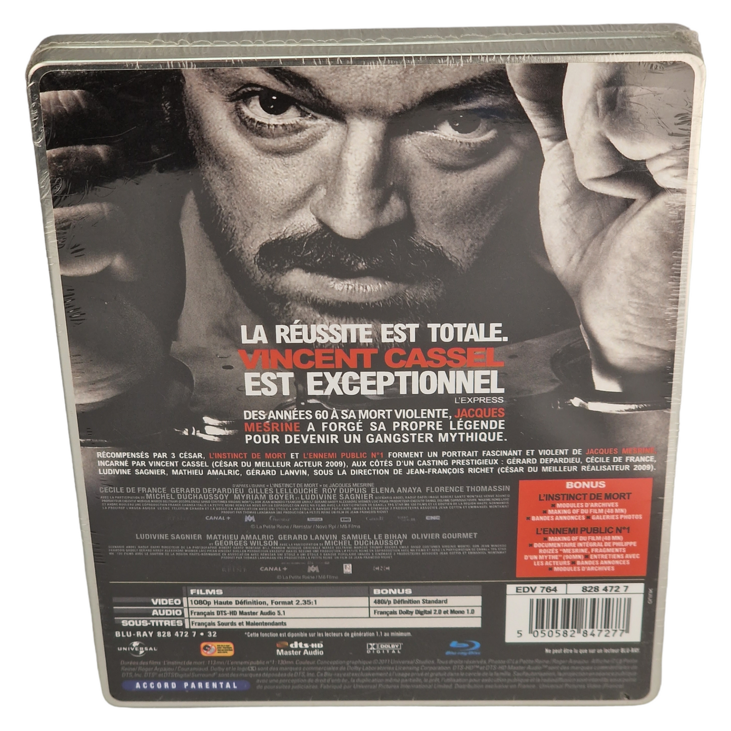 Mesrine: L'Instinct de Mort / L'Ennemi Public n°1 SteelBook Blu-ray 2011 Zone B