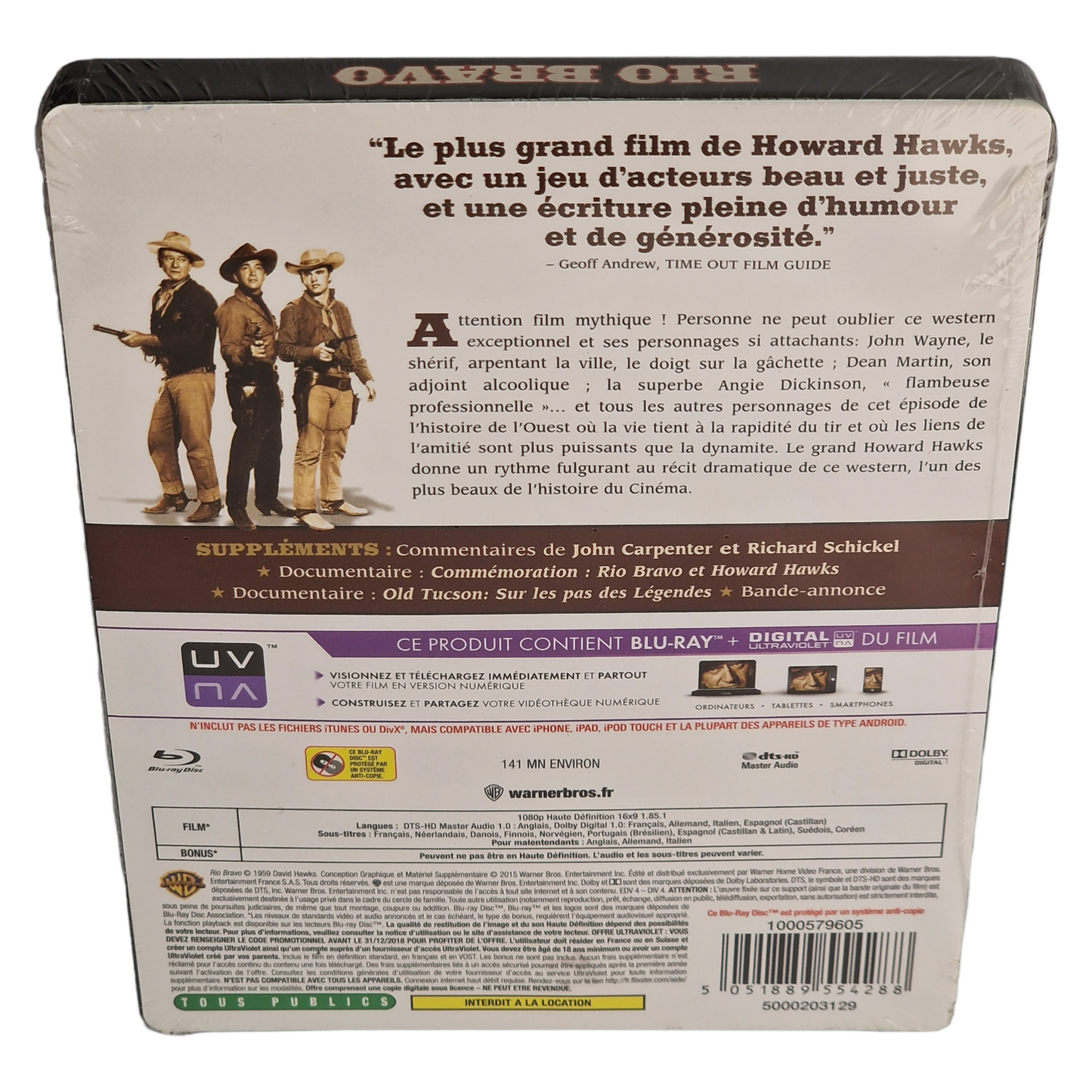 Rio Bravo 1959 Blu-ray SteelBook Débossé Édition Limitée John Wayne Region Libre