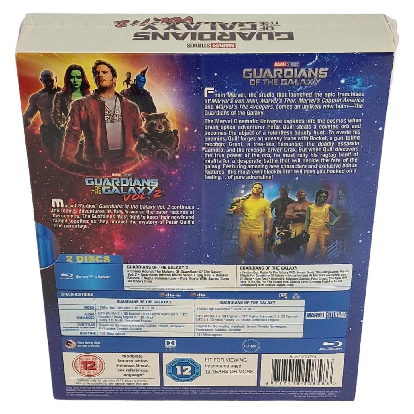 Guardians of the Galaxy: Vol. 1 & 2 Blu-ray Chris Pratt, Zoe Saldaña Zone Libre